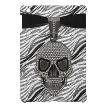 Gothic Skull Diamonds & Zebra Print iPad Mini Case