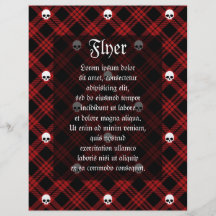 Gothic Skull Tartan Plaid Flyer Design