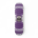 Gothic Skull Tribal Design: Skateboard: Purple