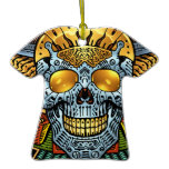 Gothic Skull with Guns and Bullets by Al Rio ornaments