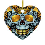 Gothic Skull with Guns and Bullets by Al Rio ornaments