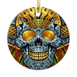 Gothic Skull with Guns and Bullets by Al Rio ornaments
