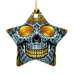 Gothic Skull with Guns and Bullets by Al Rio ornaments