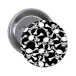GOTHIC SKULLS CROSSBONES PATTERN PINBACK BUTTONS