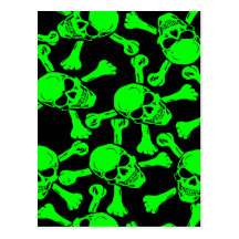 GOTHIC SKULLS CROSSBONES PATTERN POSTCARD