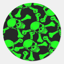 GOTHIC SKULLS CROSSBONES PATTERN STICKER