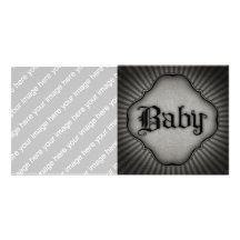 Gothic Text Baby Photo Card Template