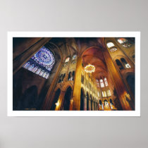 "Gothic Twist" Notre Dame Cathedral Watercolor Poster
