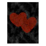Gothic Valentine Broken Hearts Postcard