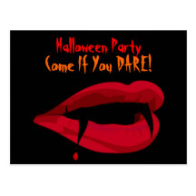 Gothic Vampire Lips Halloween Party Invitation Post Card