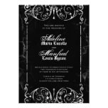 Gothic Victorian Spooky Black & White Wedding Personalized Announcements