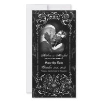 Gothic Victorian Spooky Custom Save the Date Personalized Photo Card