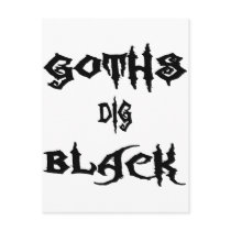 Goths Dig Black Postcard