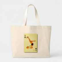 goupille vintage vers le haut d'as sac de toile