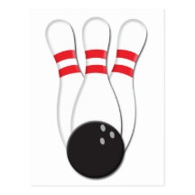 Goupilles et boule de bowling carte postale