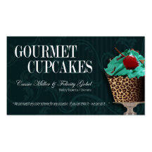"Gourmet Cupcakes" - Fancy Desserts, Pastries Business Card