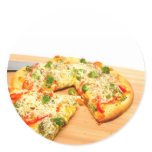 Gourmet Veggie Pizza Round Sticker