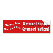 Government Healthcare Bumper Sticker bumper stickers