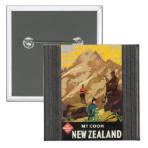 Govt Tourist Dept Mt Cook New Zealand, Vintage Pins
