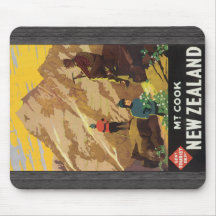 Govt Tourist Dept Mt Cook New Zealand, Vintage Mouse Pad