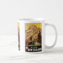 Govt Tourist Dept Mt Cook New Zealand, Vintage Coffee Mugs