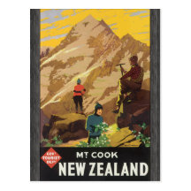 Govt Tourist Dept Mt Cook New Zealand, Vintage Postcard