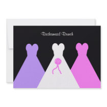 Gowns Bridesmaid Luncheon  or Brunch Invitation