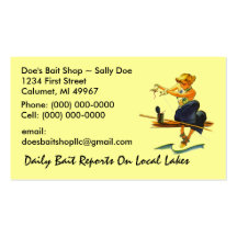 GR8 Retro Business Card Fish Fishing Bait Shop
