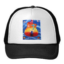 Grace spray painting man under cross hat