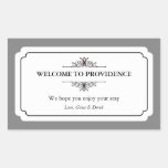 Graceful border black grey out of town gift bag rectangular stickers