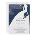 Graceful Bride Bridal Shower Invitation Blue