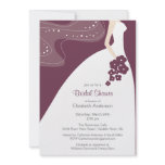 Graceful Bride Bridal Shower Invitation Plum