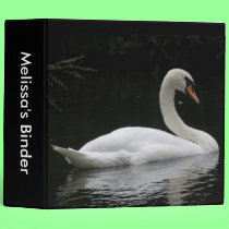 Graceful White Swan Custom Binder binders