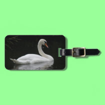 Graceful White Swan Custom Luggage Tag luggage tags