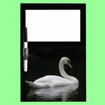 Graceful White Swan Memo Board dry erase boards