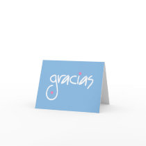 Gracias blue thank you in any language greeting card