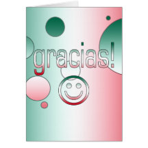 Gracias! Mexico Flag Colours Pop Art Greeting Card