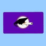 Grad Cap Tilt w/ School Colours Purple And Gold labels