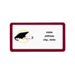 Grad Cap Tilt w/ School Colours Red And Gold Address Labels