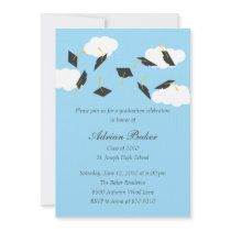 Grad Caps Graduation Party Invitation