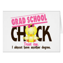 Grad School Chick 3 Greeting Card