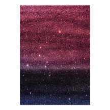 Gradient Faux Purple and Blue Glitter Personalized Announcement