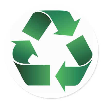 Gradient recycle icon round stickers by artselectory