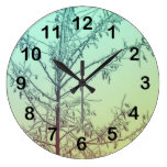 Gradient winter tree wall clocks