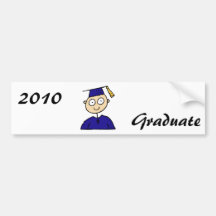 Graduate Boy Cute Blue Bumper Sticker