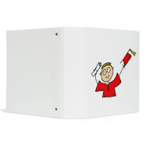 Graduate Boy Cute Red Binders
