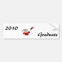 Graduate Boy Cute Red Bumper Sticker