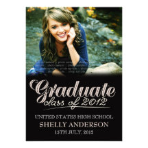 Graduate Class of 2012 Modern Black Invite