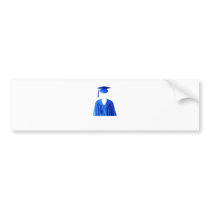 Graduate Class of Cap and Gown Template1 Bumper Sticker