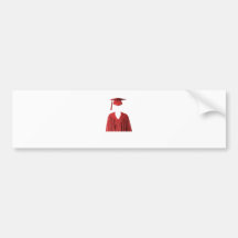 Graduate Class of Cap and Gown Template1 Bumper Stickers